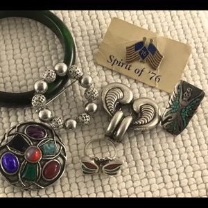 Assorted Lot Sterling Bakelite Ring etc